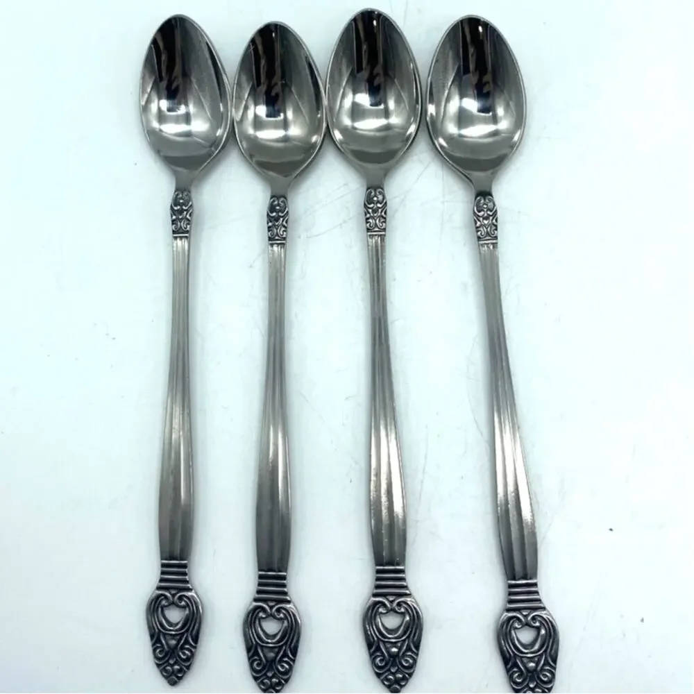 Vtg CORONET Stainless Grace Symphony IceTeaspoon Japan Pierced 7 1/4